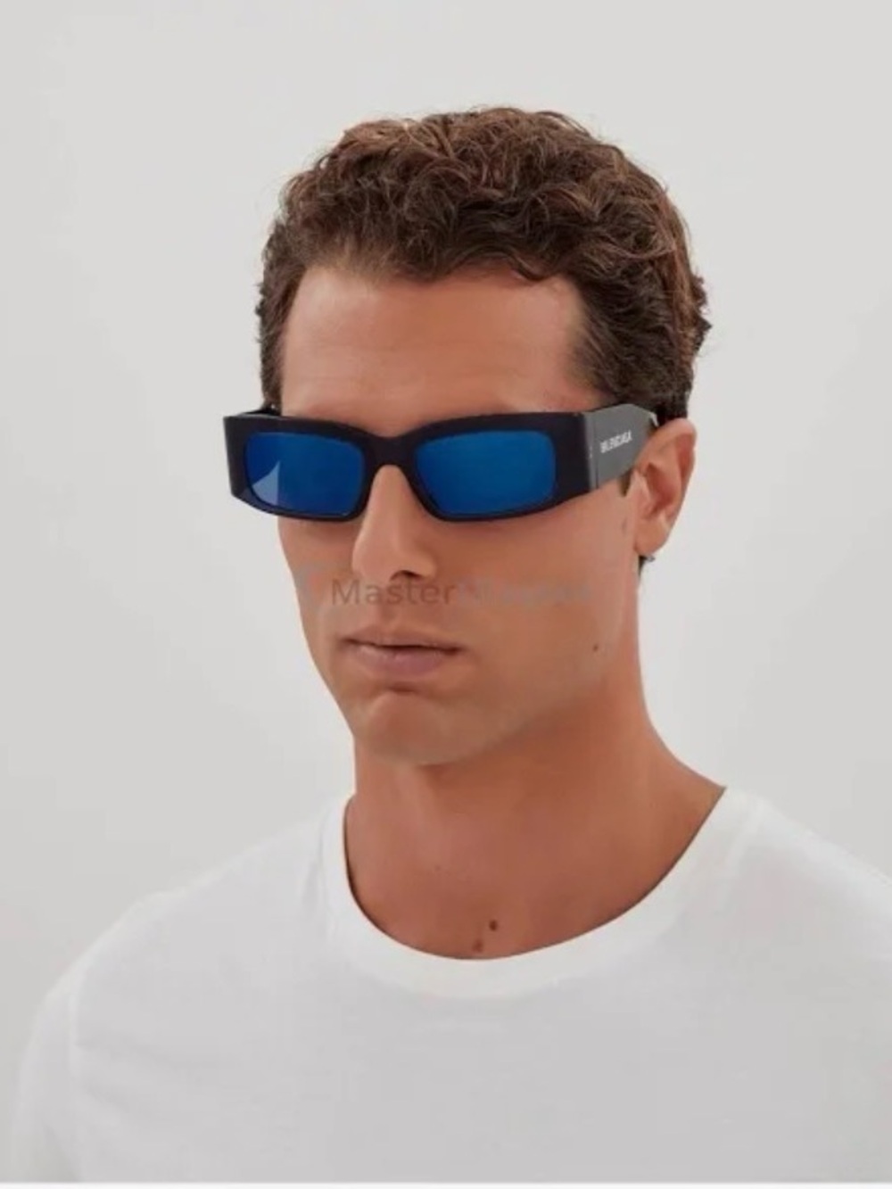 BALENCIAGA Blue Mirrored Geometric Unisex Sunglass BB0328S 004 New no case .R14A - Picture 12 of 12